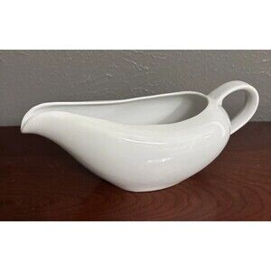 Classic White Porcelain Gravy Boat Unmarked